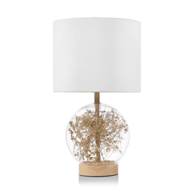 Bouclair Lampe de Table Fleurs Séchées Naturelles