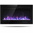 thumbnail image 1 of Gymax Cheminée Électrique 36 Pieds' Encastrée et Murale 750W/1500W avec Flamme Multicolore, 1 of 10