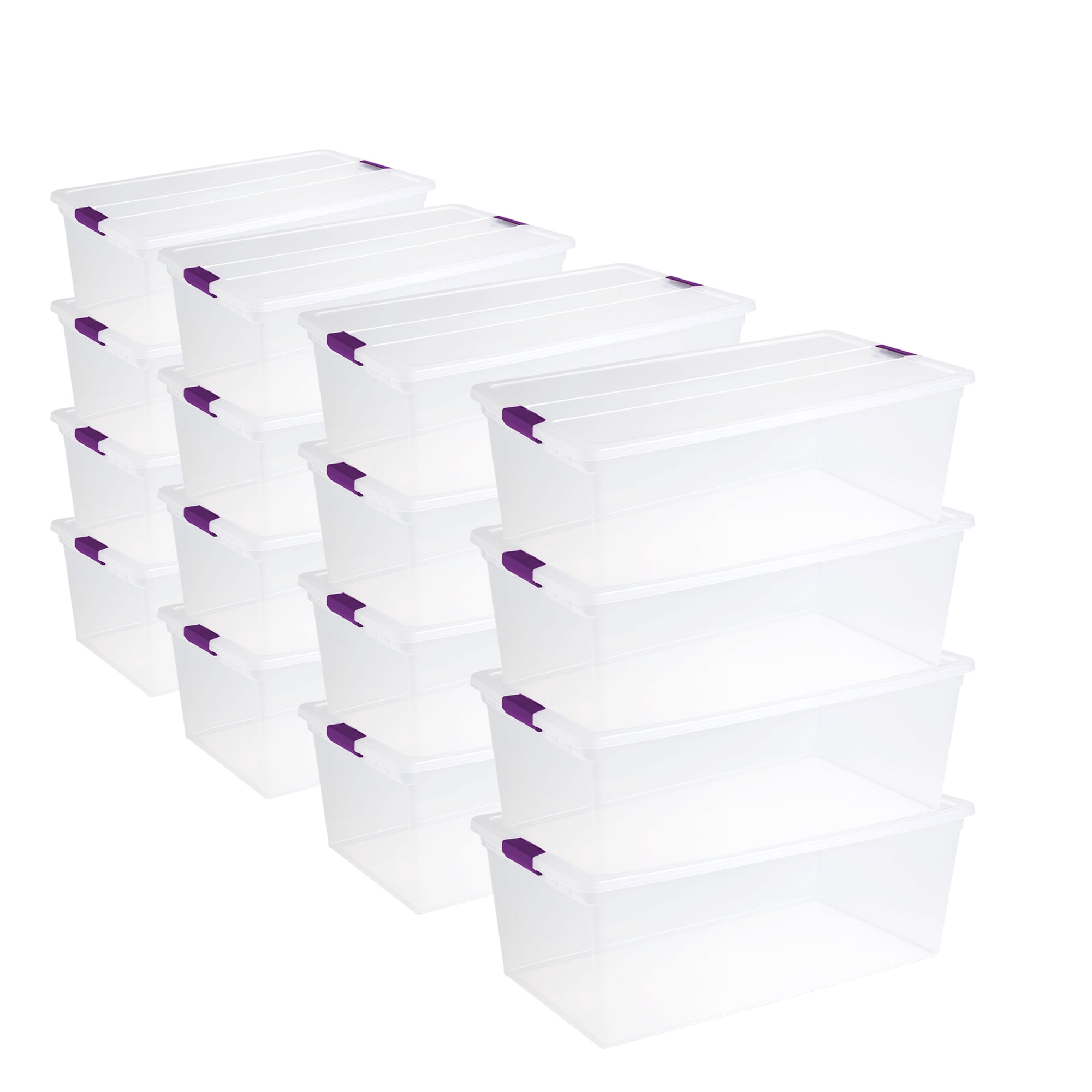 Sterilite 110 Qt Clear Storage Box with Secure Latching Lid, (16 Pack ...