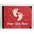 thumbnail image 2 of Darling Souvenir Orange Baby Footprint & Stars Printed Hardbound Cover PersonalizedGuestbookFor Baby ShowerGuestSign InBookRegistry-9 x 12 Inches, 2 of 4