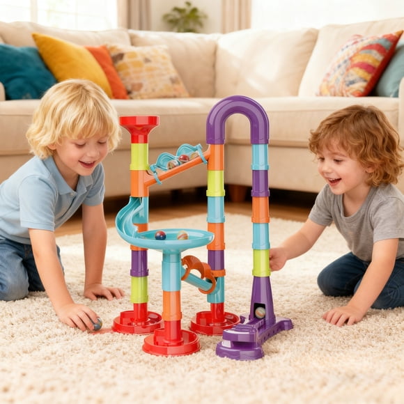 Aodebiao 1 Ensemble de Blocs de Construction Éducatifs avec Balles Colorées, Jouet d'Apprentissage STIM pour, Trousse de Jeu de Construction Créative pour le Développement des Habiletés Motrices et Plaisir Familial Interactif
