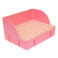 thumbnail image 3 of MERIGLARE Rabbit Litter Box Bedpan Corner Toilet Box for Chinchillas Guinea Pigs Bunny pink pp mesh, 3 of 9