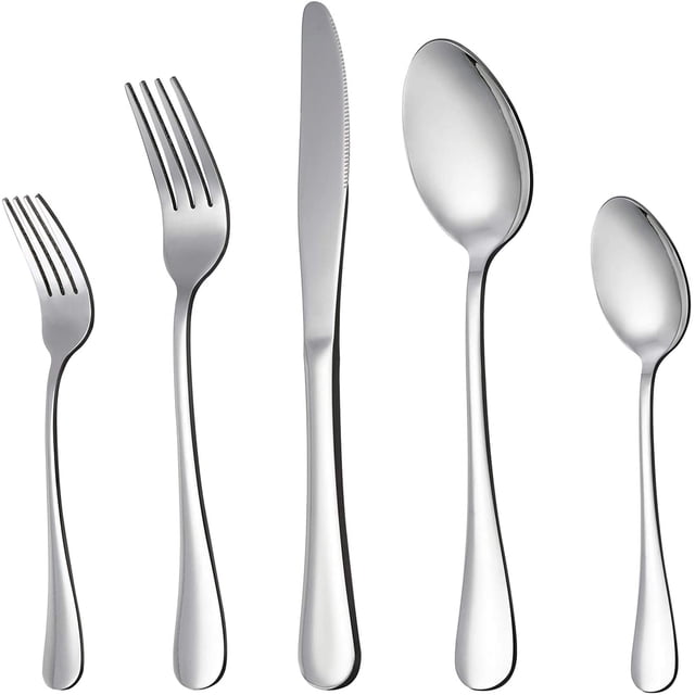 20 Piece Silverware Flatware Cutlery Set, Stainless Steel Utensils Service for 4, Include Knife Fork Spoon, Mirror Polished, Dishwasher Safe