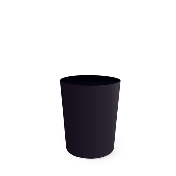 Grey Label Black Waste Can, Round Plastic Bathroom Trash Bin, Garbage Can & Wastebasket