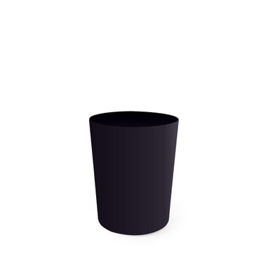 Grey Label Black Waste Can, Round Plastic Bathroom Trash Bin, Garbage Can & Wastebasket