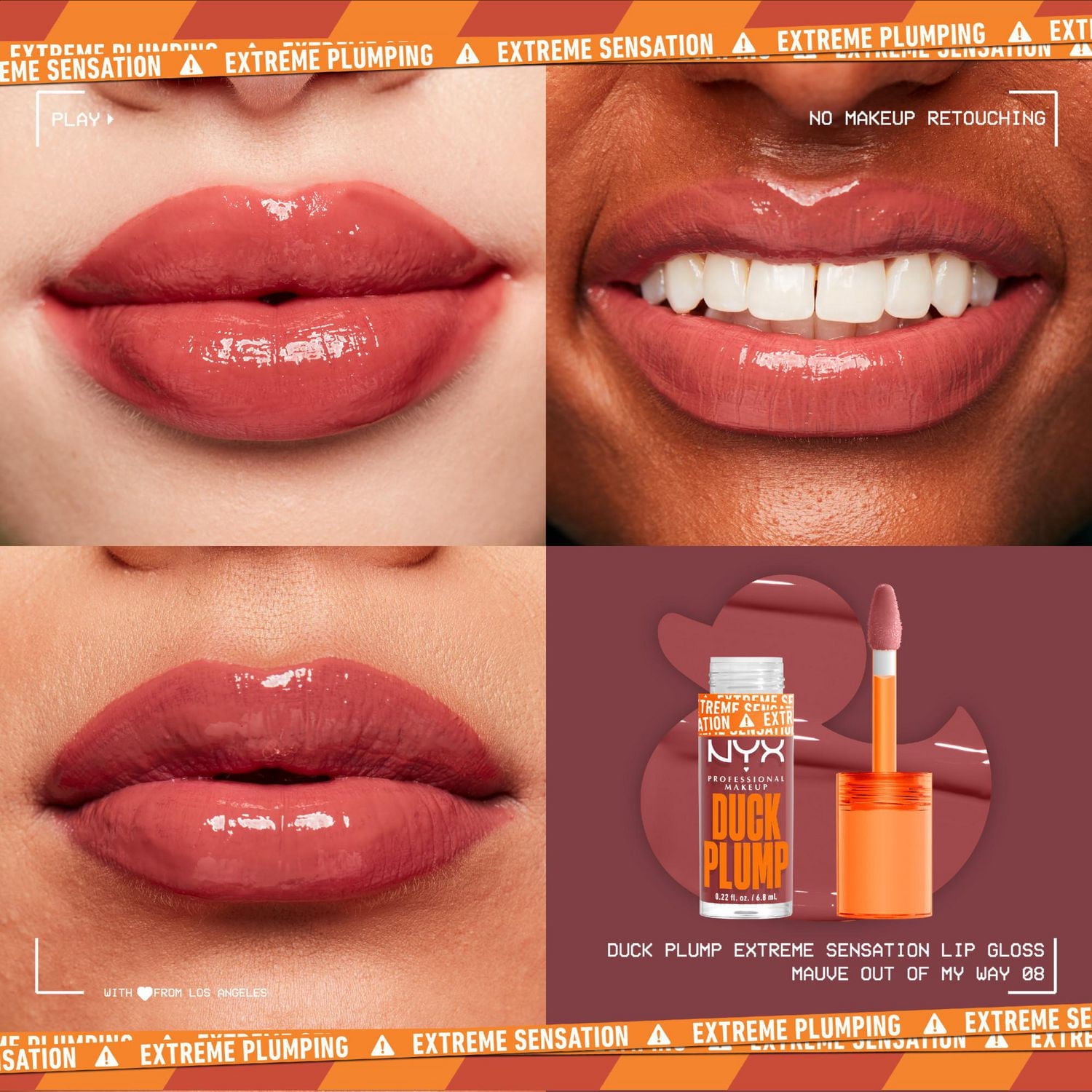 NYX PROFESSIONAL MAKEUP, Brillant à lèvres haute pigmentation Duck Plump, Gloss repulpant, Couleur pigmentée, Formule végane - Strike A Rose (Pink)