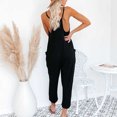 thumbnail image 4 of drppepioner Combinaison Femme Mode Été Poche Solide Décontractée Sans Manches à Bretelles, 4 of 9