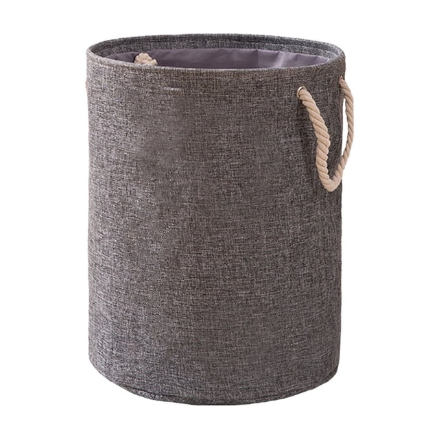 Dvruxg Panier à Linge Pliable avec Cordon de Serrage, Panier à Vêtements Rond Autoportant (Gris)