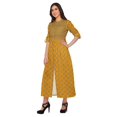 thumbnail image 3 of Moomaya Printed Front Slit A-Line Kurtis For Women Short Sleeve Summer Kurta, 3 of 5