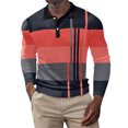 thumbnail image 1 of XZNGL Mens Patchwork Turndown Loose Fallow Fabric Button Long Sleeve Lapel Top/shirt, 1 of 1