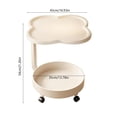 thumbnail image 3 of White Modern Rolling Side Table Mobile End Table With Wheels 2-Tier Nesting Table For Living Room Bedroom Portable C-Shaped Frame Locking Casters Pp Top Iron Frame Dimensions Not Provided, 3 of 7