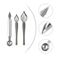 thumbnail image 3 of Shisuyan Sauce Spoon Stainless Steel Western Food Plating Silver 3Pcs, 3 of 8