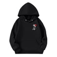 thumbnail image 1 of PMVFHDE Liquidation Automne Chandail en Molleton Col Rond Enfants Filles Chemise de Sport Garçon Fille Imprimé Cocotier Chandail à Capuchon Décontracté Pull à Capuche avec Poche Adapté pour Adolescent Noir,140, 1 of 2
