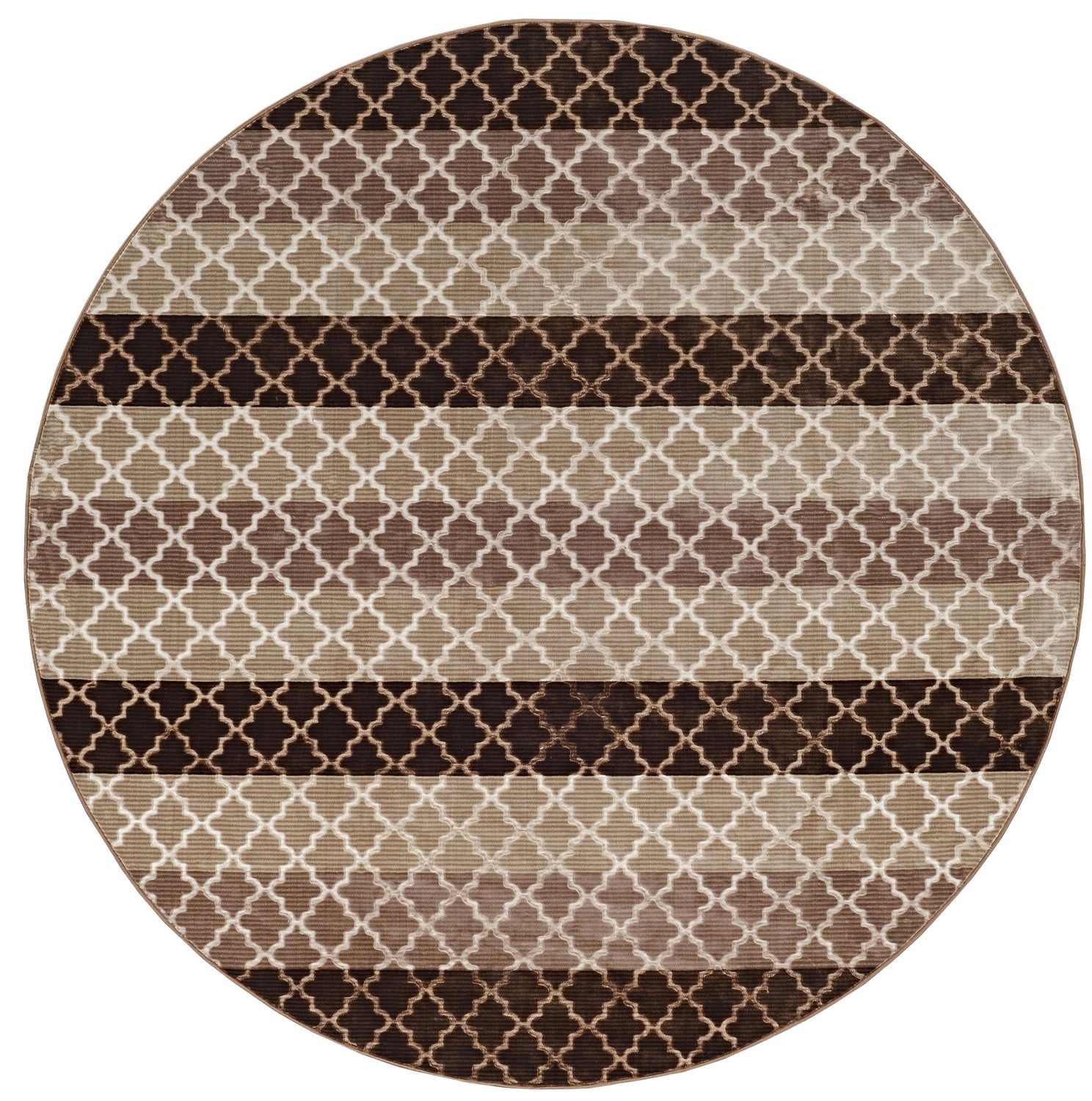 Tapis Evolution à rayures en treillis 8 pi x 10 3 po, beige et marron