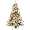 thumbnail image 1 of Costway 6 FT Pre-Lit Flocked Christmas Tree Hinged w/ 260 LED Lights & 1415 Branch Tips, 1 of 10