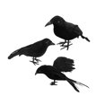 thumbnail image 2 of 3Pcs Halloween Crows Black Simulation Feather Crow Animal Model Halloween Crows Style B, 2 of 9