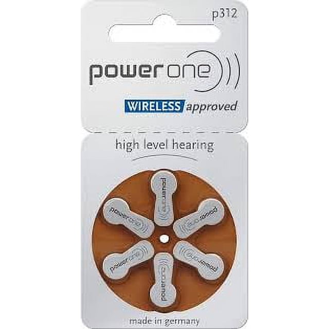 Power One p312 Hearing Aid Battery (10 Packs of 6 Each)