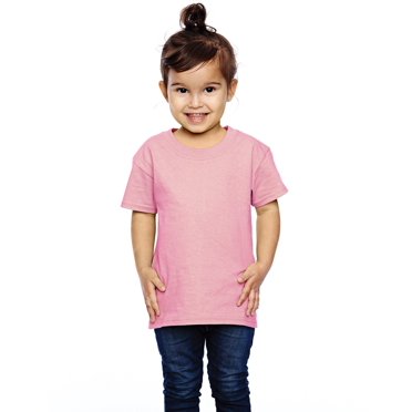 Fruit Of The Loom Toddlers HD Cotton Short Sleeve Crew T-Shirt, 3, Classic Pink