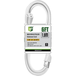 EP 6 FT Black Outdoor Extension Cord, 16/3 SJTW Heavy Duty Waterproof, 3 Prong Grounded Plug, 13A 1625W 16AWG, Cold-Resistant Flexible Power Cable for Garden, Home, Christmas Lights, UL Listed