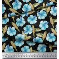thumbnail image 2 of Soimoi Modal Satin Fabric Hummingbird & Floral Decor Fabric Printed Yard 42 Inch Wide, 2 of 3