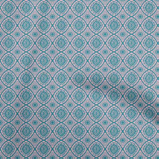 oneOone Polyester Lycra Dark Teal Green Fabric Block Fabric For Sewing Printed Craft Fabric By The Yard 56 Inch Wide