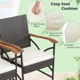 thumbnail image 4 of Gymax 7PCS Rattan Dining Set Acacia Wood Table 6 Wicker Chairs w/ Umbrella Hole Patio, 4 of 8