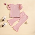 thumbnail image 4 of Birdeem Chemises pour Filles Mode Filles Manches Courtes Décontractées Col Rond Boutons Ensembles de Shorts Unis, 4 of 12