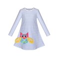 thumbnail image 4 of Robe Fille Manches Longues Mignonne Brodée Hibou Décontractée Coton 3 Ans, 4 of 7