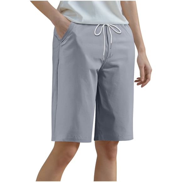 Summer Clearance 2025! Womens Plus Size Pants,Women'S Solid Color Short Yoga Wear Fitness Sports Tennis High-Waisted Shorts