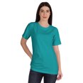 thumbnail image 1 of Inkmeso T-Shirt Basique à Col Rond pour Femmes, Manches Courtes, Coupe Régulière, Long Tee, Haut d'Entraînement, 1 of 8