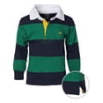 thumbnail image 2 of Sportoli?‚? ® Petit Garçon Polo Rugby à Manches Longues Rayé Grand en Coton 100 % - Vert (Taille 3), 2 of 7
