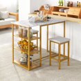 thumbnail image 2 of Costway Ensemble de Table de Bar 3 Pcs Table de Comptoir de Cuisine Hauteur 2 Tabourets Gain de Place avec Rangement, 2 of 10
