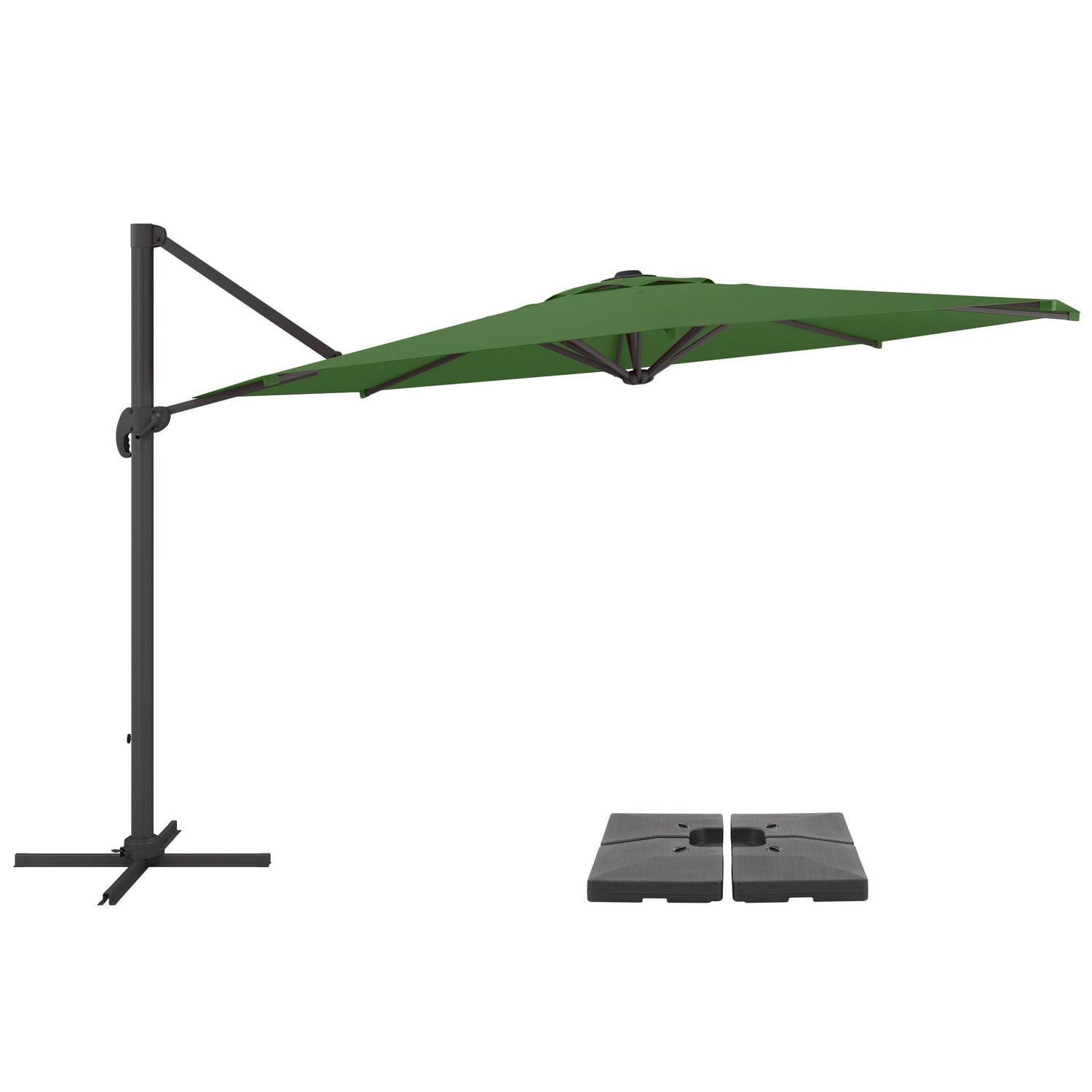 corliving 13 x 11 ft aluminum deluxe offset patio umbrella 11.5ft - Black Construction Frame is crafted of aluminum in a Matte Black finish ProShade 11' Cantilever Umbrella |