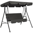 thumbnail image 1 of Outsunny 3-Seat Patio Swing Chair with Adjustable Canopy Black, 1 of 10
