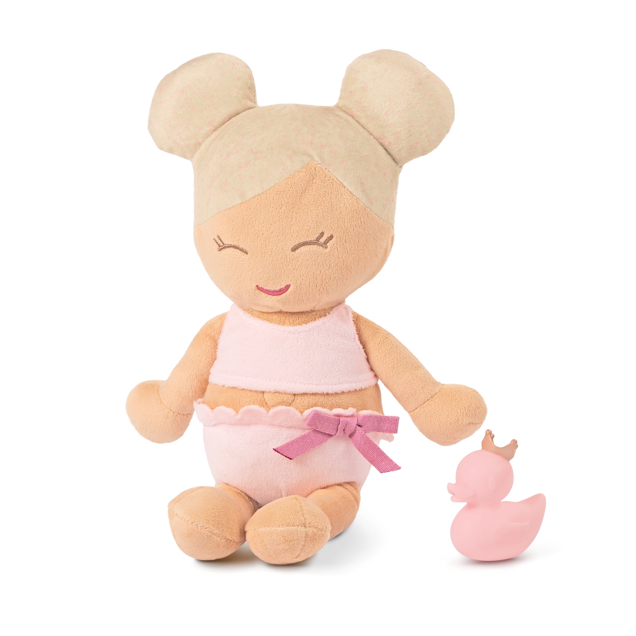 LullaBaby Plush Baby Bath Doll Blonde Hair & Fair Skin Tone