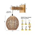 thumbnail image 4 of dfrg Rattan Wall Lamp Retro Japanese Style Bamboo Sconce E26 E27 Living Room, 4 of 5