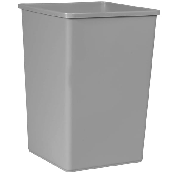 Rubbermaid Commercial Products Untouchable Square Trash Can, 36-Gallon, Gray, Large Garbage Can for Warehouses/Offices/Restaurants