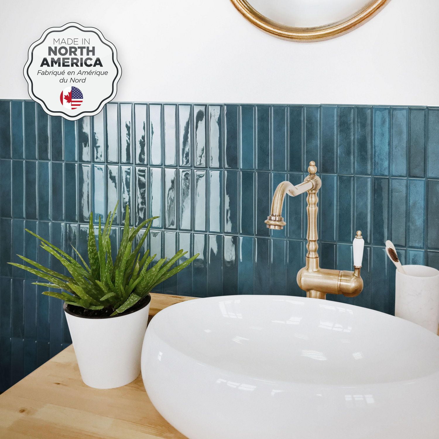 Smart Tiles Peel and Stick Backsplash Wall Tiles, Morocco Agadir, 4-Pack, 11.43in x 9in