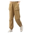 thumbnail image 1 of Timegard Cotton Linen Pants pour Femmes, Taille Élastique, Bas Resserré, Pantalon Court Décontracté d'Été avec Poches, 1 of 5