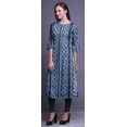thumbnail image 4 of Bimba Kurtis Droits pour Femmes Longue Robe Kurti Imprimée Haut Indien à Manches 3/4, 4 of 6