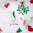 thumbnail image 3 of HITIME 100% Polyester Printed Christmas Duvet Cover Set - King Size 3 Piece Lightweight & Breathable Bedding Set, Soft Microfiber Comforter Cover with Zipper Closure, Christmas Cartoon, 3 of 8