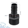 thumbnail image 2 of Unique Bargains 1/2' Barb OD 3/4NPT Male Thread Plastic Hose Fitting Hex Adapter Black, 2 of 5