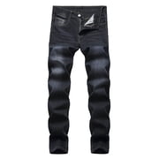 FcBaudy Full Length Pants Jeans Men's New Fashion Have Pockets Button Zipper Personality Denim Trend Jeans Men Denim jeans