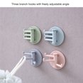 thumbnail image 3 of kurtrusly Rotatable Adhesive Hook Strong Bearing Capacity Stick Hooks Kitchen Supplies Hooks Wall-Mounted Key Holder Towel Storage Racks Beige 1Set, 3 of 6