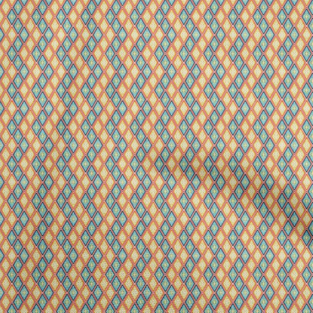 oneOone Cotton Poplin Yellow Fabric Asian Kilim Craft Projects Decor Fabric Printed By The Yard 56 Inch Wide