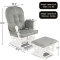 thumbnail image 2 of Gymax Glider and Ottoman Cushion Set Wood Baby Nursery Rocking Chair Light Grey, 2 of 10