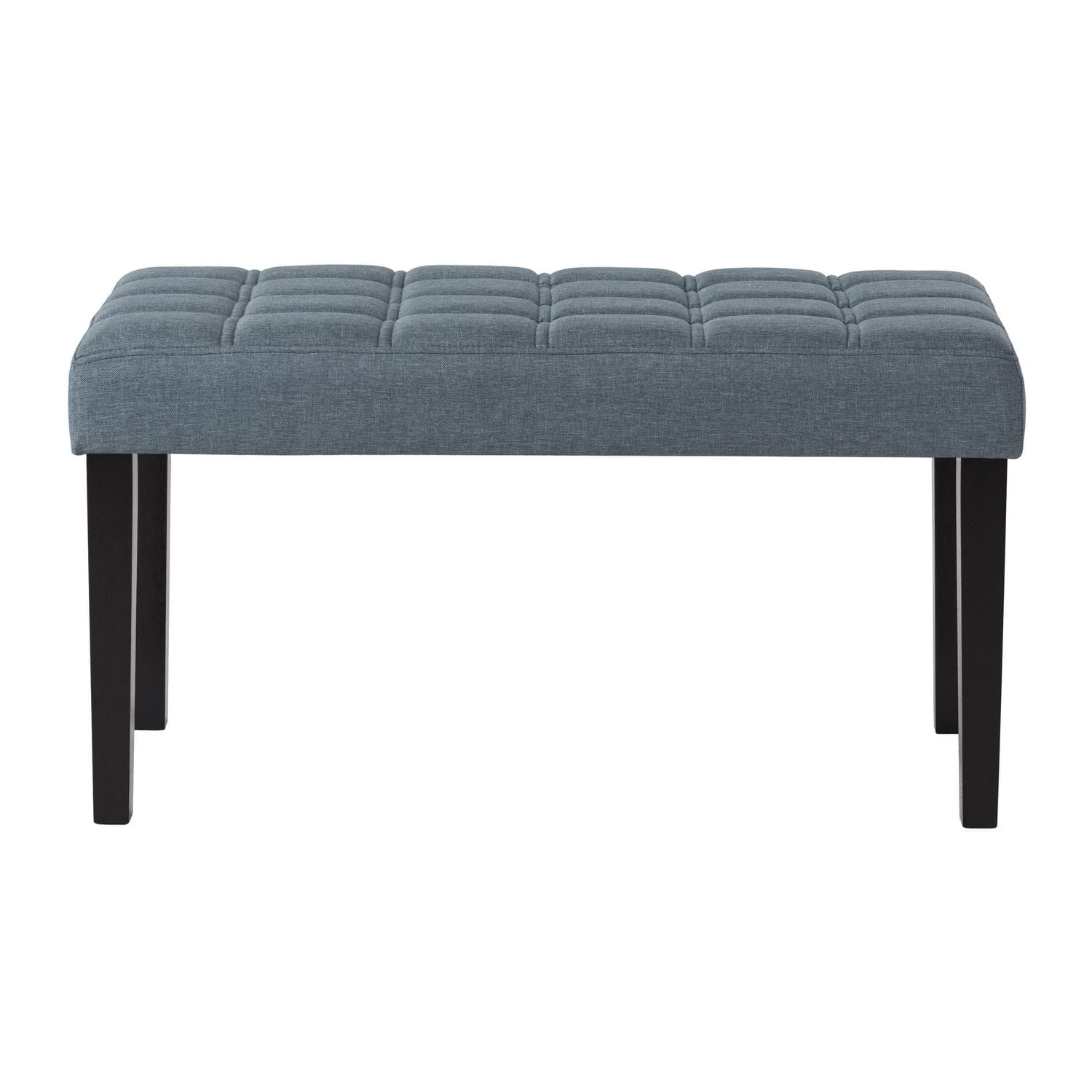 Banc d'entrée capitonné et rembourré en tissu CorLiving California avec pieds en bois