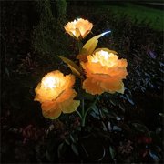 Solar Peony Simulation Flower Led Garden Decorative Lights | Outdoor Solar Stake Lights for Yard, Walkway, Flowerbed, and Fence | Weatherproof Metal Landscape Lighting for Garden, Tree, And