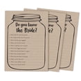 thumbnail image 1 of Inkdotpot 50-PackRustic Kraft Mason JarHow Well Do You Know The Bride Bridal Shower Bachelorette PartyGameWho Know The Bride Best ActivityCards, 1 of 1