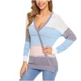thumbnail image 4 of RKSTN Chandails pour Femmes Mode Décontractée Manches Longues Contraste de Couleur Patchwork Chandail Blouse Automne Chandails, 4 of 4